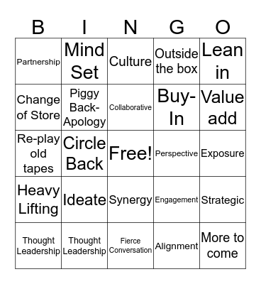 Talent Planning Bingo Card