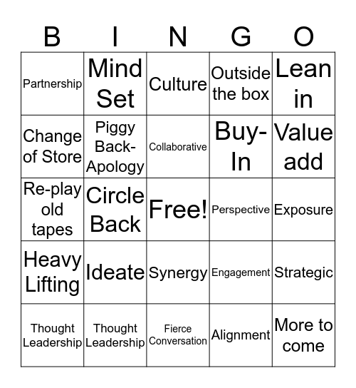 Talent Planning Bingo Card