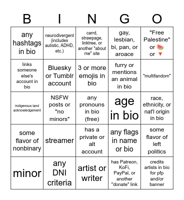 Twitter Dolt Bingo Card