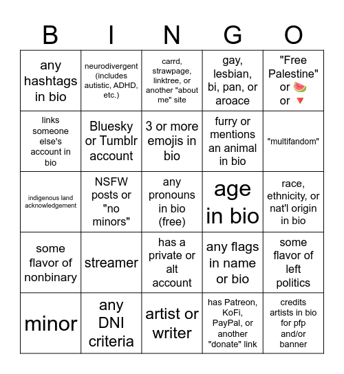 Twitter Dolt Bingo Card