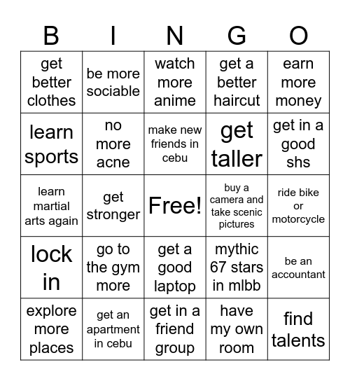 2026 bingo Card