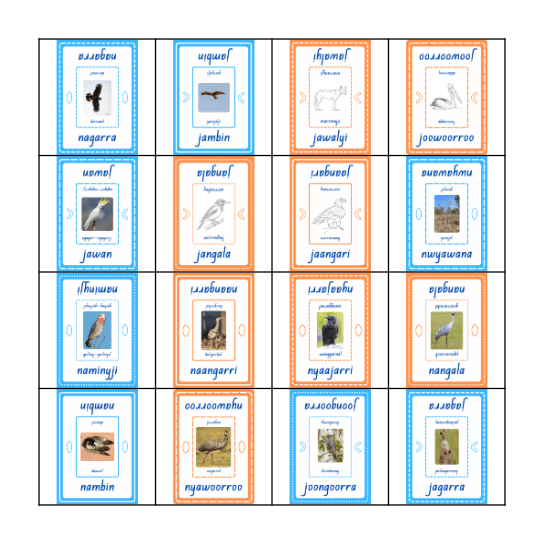 Gija Skin Names Bingo Card