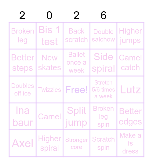 Figure skating 2026 Bingo Card