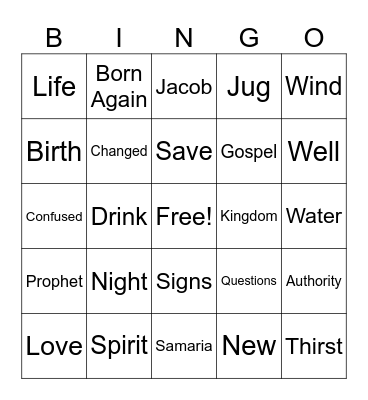 The Samaritan at the Well Bingo Card