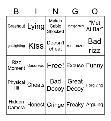 UDY Bingo Card