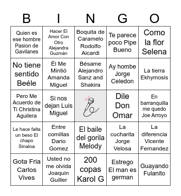 KARAOKE Bingo Card