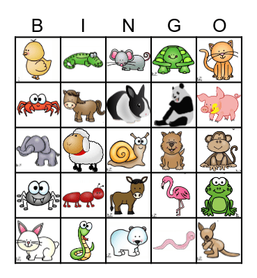 Animal Walks Bingo Card