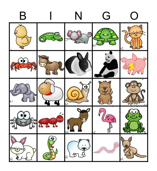 Animal Walks Bingo Card