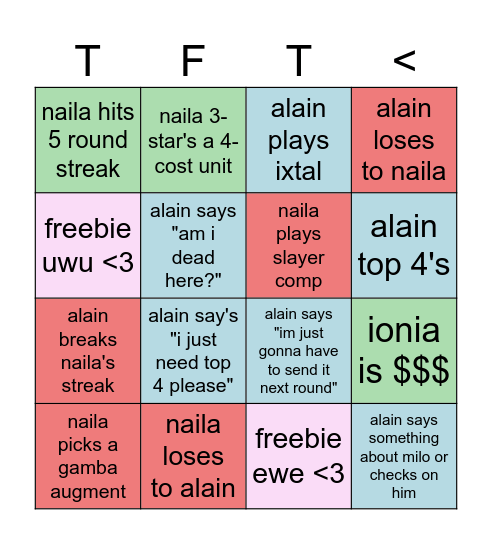 TFT BOARD Bingo Card