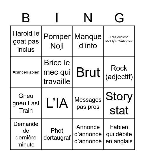 Bingo secret du secret secret Bingo Card