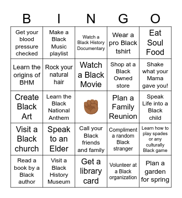 Black History Month 2026 Bingo Card