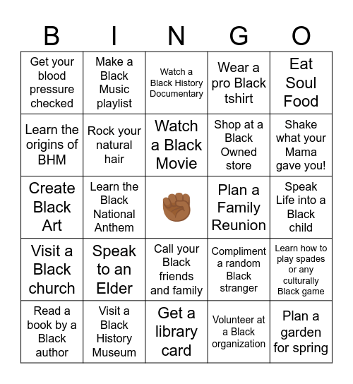 Black History Month 2026 Bingo Card