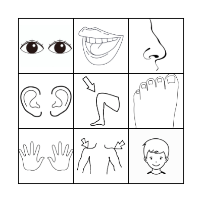 Body Parts Bingo Card