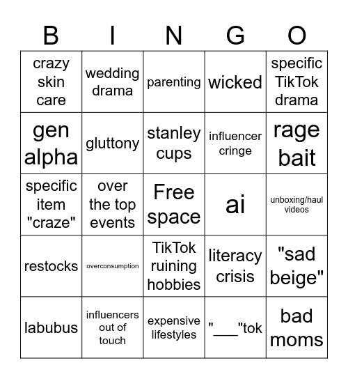 copy paste commentary channels Bingo Card