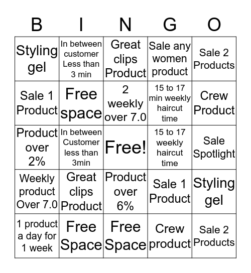Product Bingo!!! Bingo Card