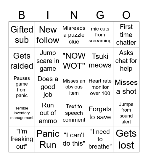 ScaredyChlo Resident Evil 2 Bingo! Bingo Card