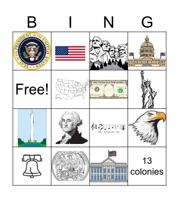 American Symbols Bingo Card