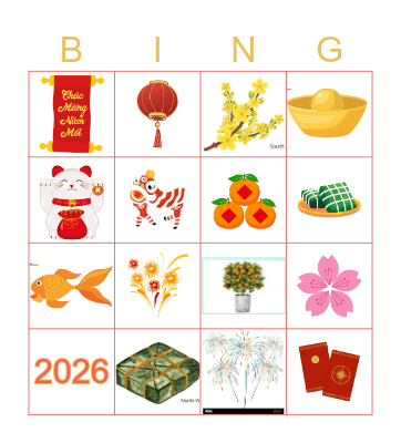 Tet Holiday Bingo Card