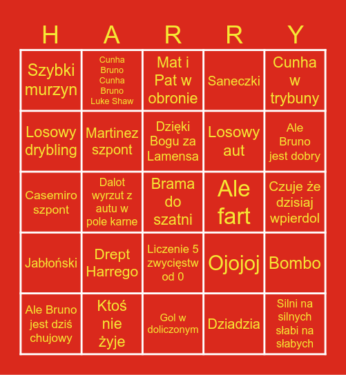 Bingo na otarcie łez Bingo Card