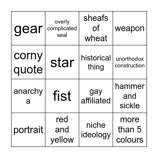 communist flag bingo Card