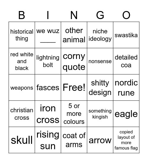 fascist flag bingo Card