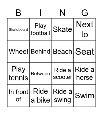 Unit 3 (F&F 2) Bingo Card