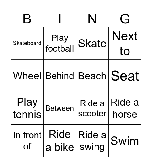 Unit 3 (F&F 2) Bingo Card