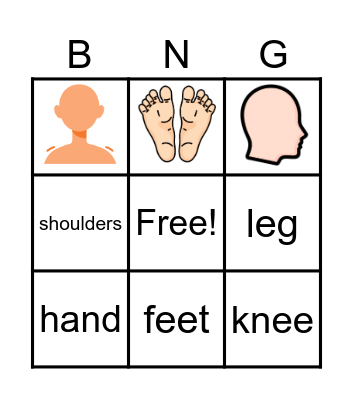 Body Parts Bingo Card