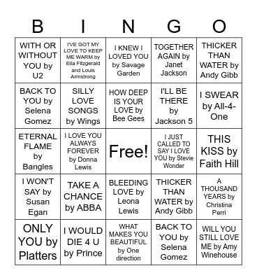 Dawn Valentine's Bingo Card