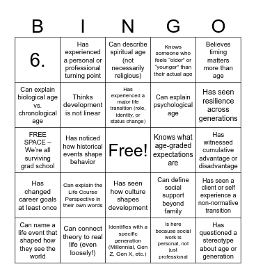 HSBE II WELCOME Bingo Card