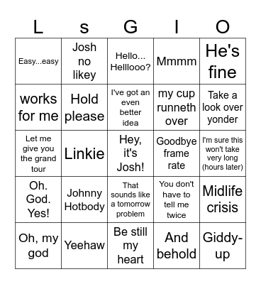 Let's Game it Out Bingo Card
