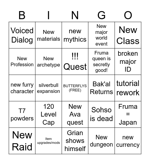 Fruma Bingo Card