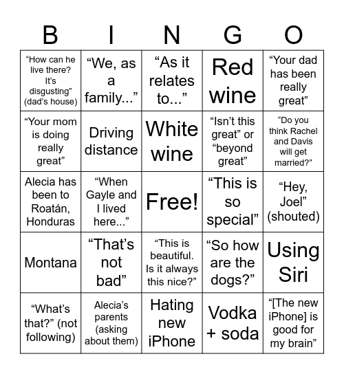 Steve Said What?! Bingo Card