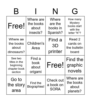 Library Lovers Month Bingo Card