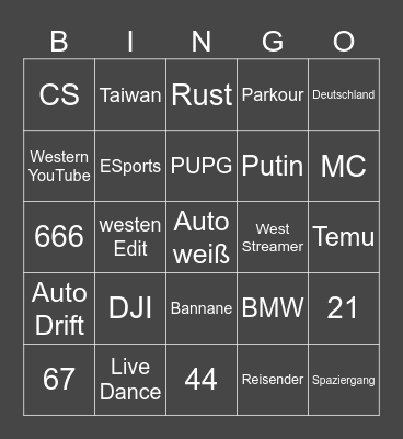 Douyin Bingo Card