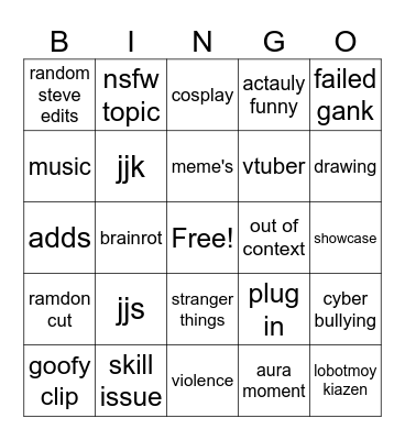 PSA Bingo Card