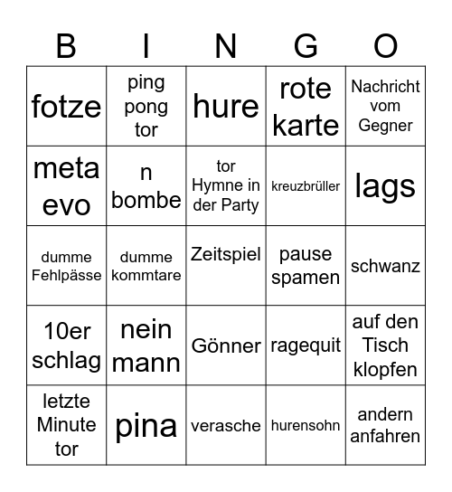 Wl Bruch bingo Card