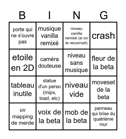 stardust beta Bingo Card