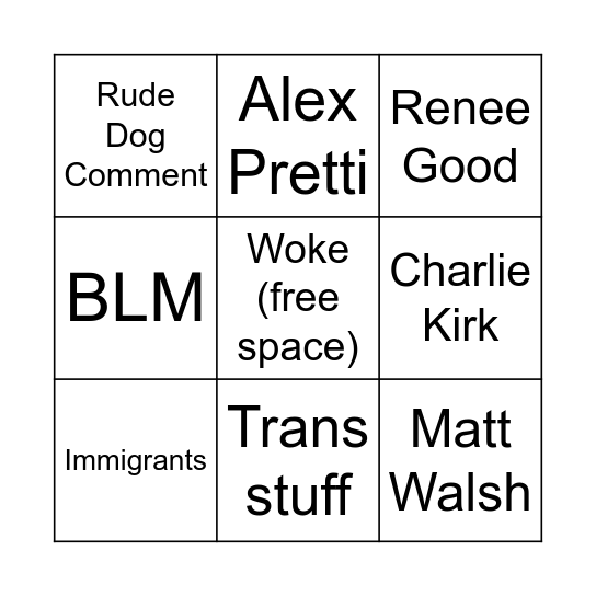 Mom and Dad Bingo Card