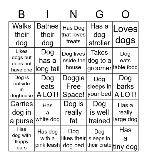 Dog Bingo...Someone who...? Bingo Card