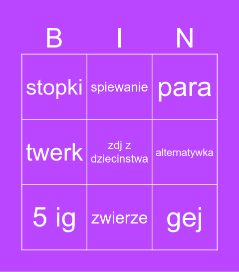 BINGOOOO Bingo Card
