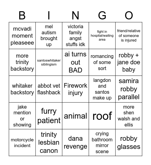 the pitt season 2 Bingo Card