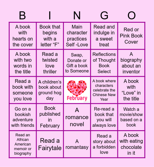 February Book BINGO- R.O.T. Bingo Card