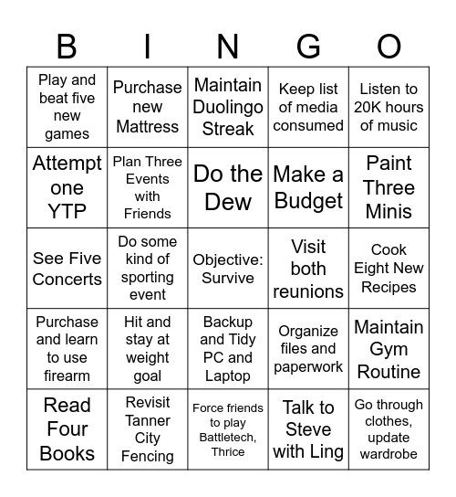 The Amazing Digital Fuckboy's 2026 Bingo Card