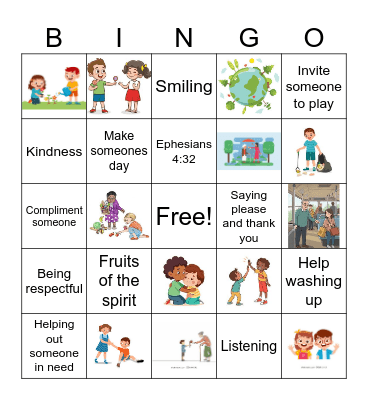 Kindness Bingo Card