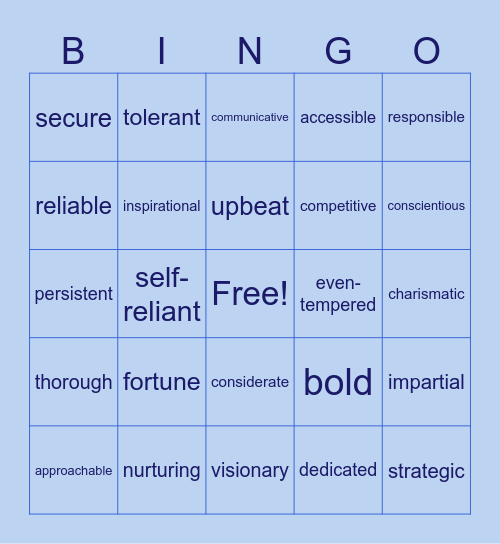 Teen Success U1L1 key words Bingo Card