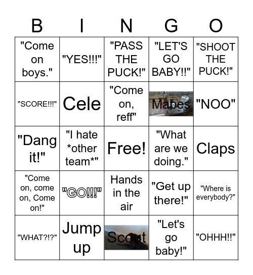 Hockey Bingo Card