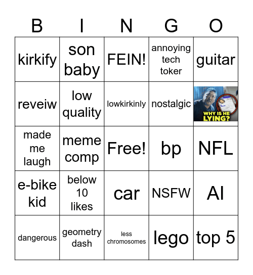 tiktok bingo Card