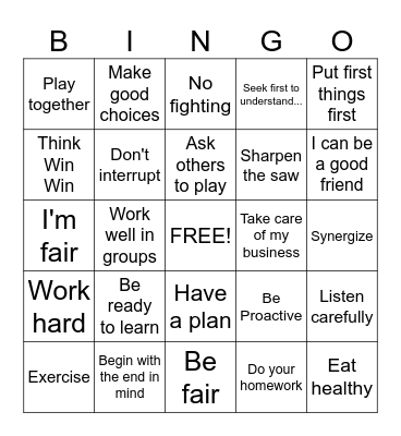 Leadership Bingo Card