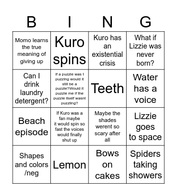 tina's deltarune ch5 prediction Bingo Card